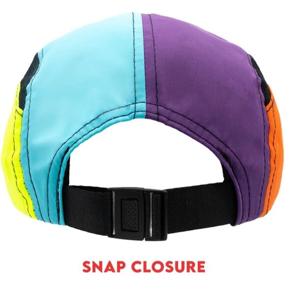 Men's Black Yellow Sprints 5 Panel Performance Running Hat - Picture 4 of 7